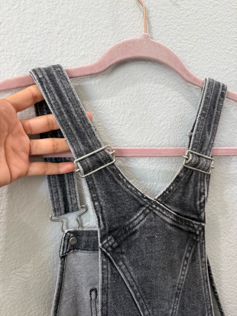 Levi’s Gray Wash Denim Overalls Women’s Small S Straight Leg Y2K Vintage Style - Picture 7 of 14